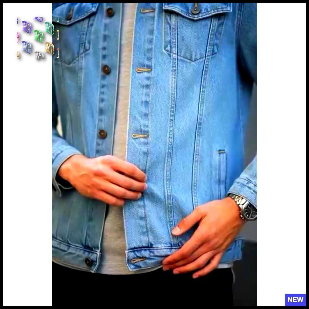 Vintage Denim Jacket Regular Fit Button Down Trucker Style Casual Outerwear - Picture 7 of 7